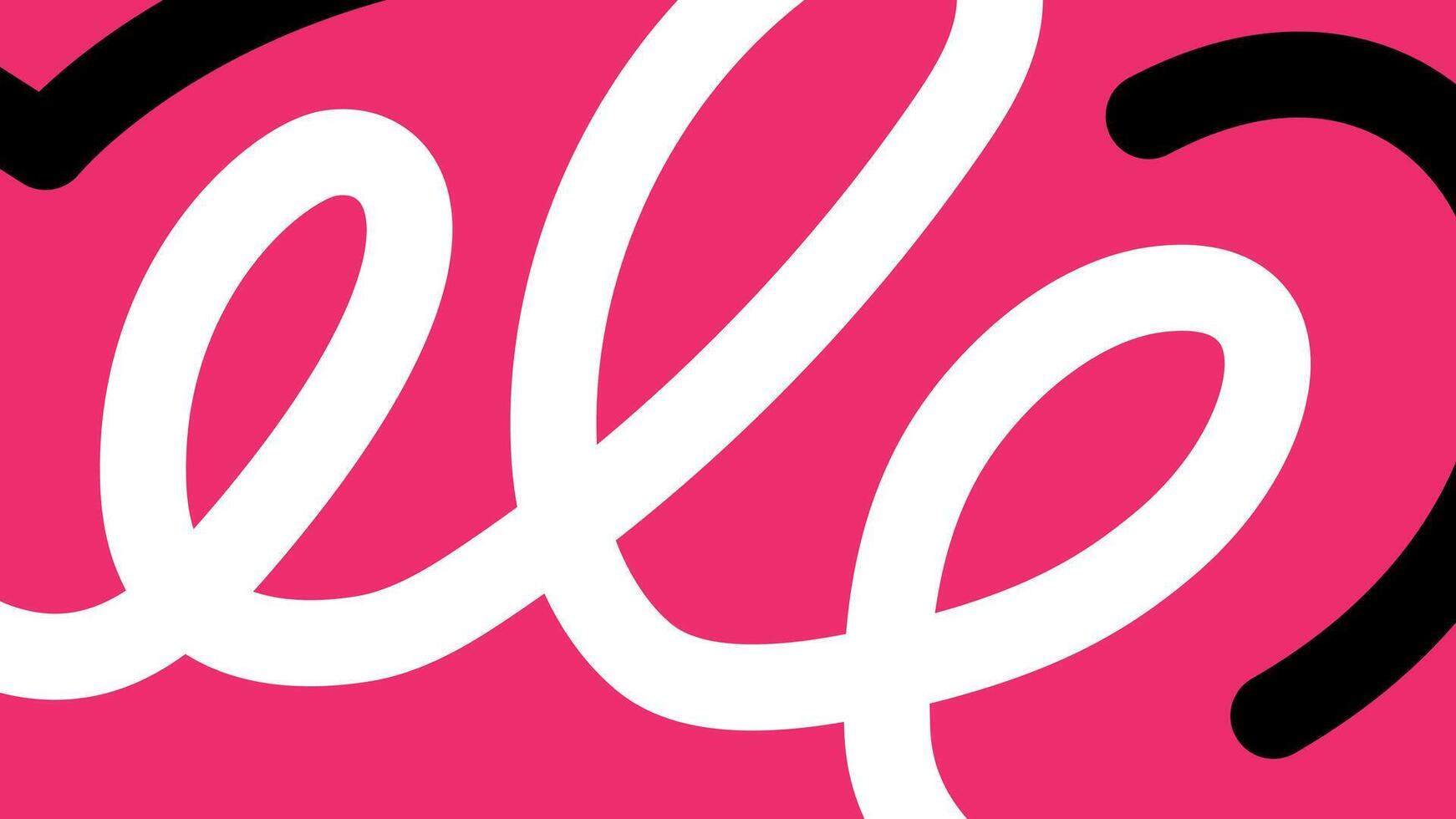 Flowing Cursive Design on Pink Canvas Background vector