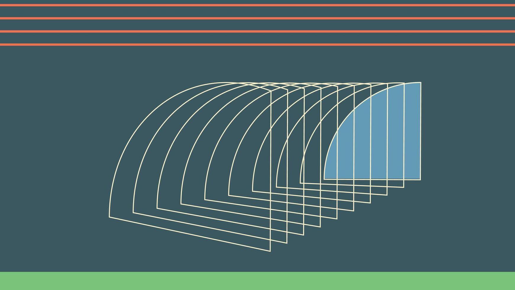 Repetitive Curved Forms On Dark Background vector
