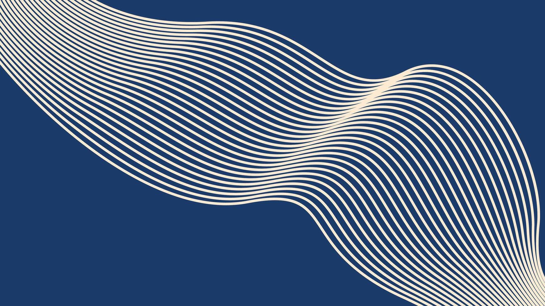 Elegant Abstract Flow Lines On Dark Blue vector