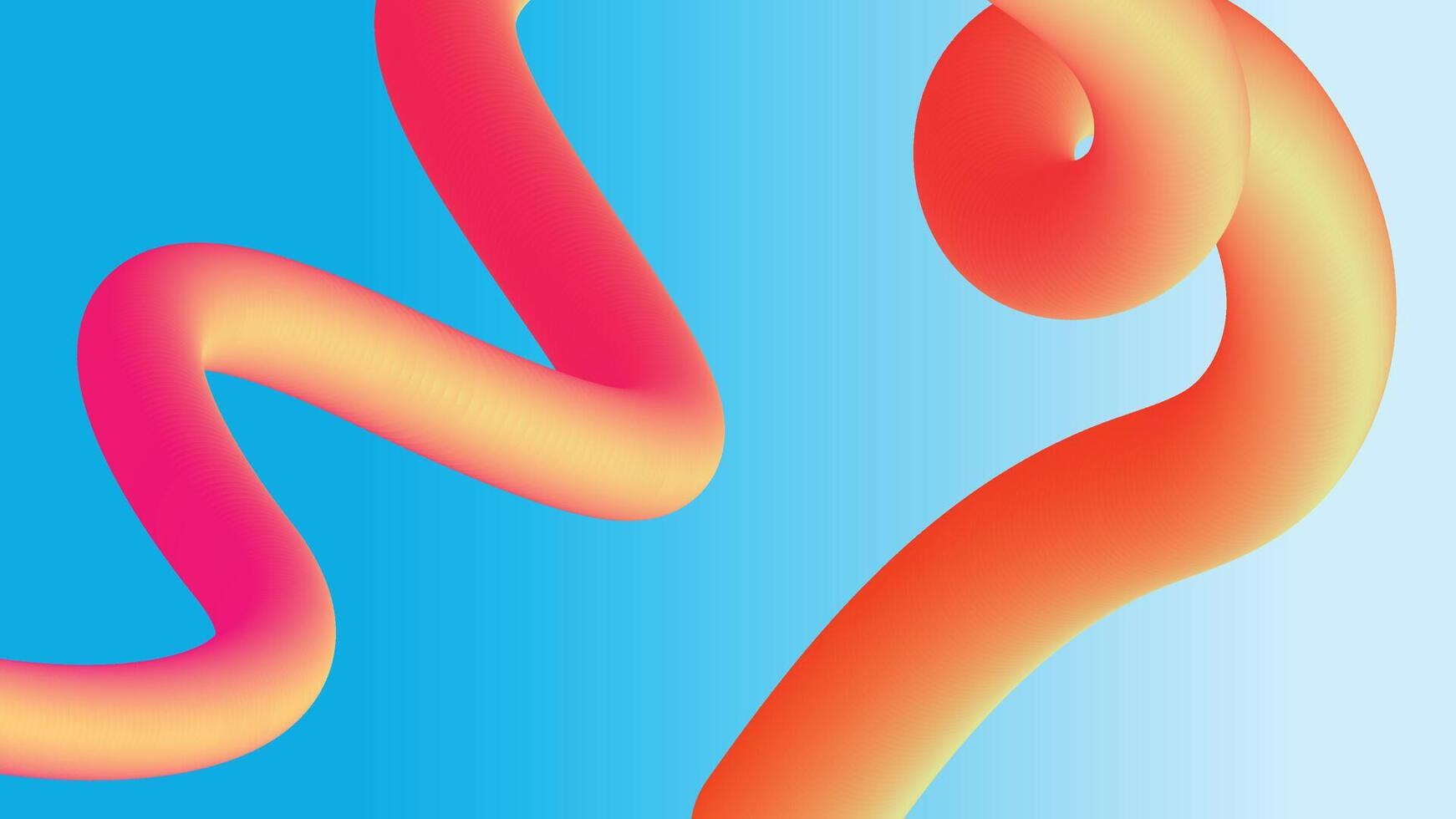 Bright 3D Swirl on Blue Gradient Background vector