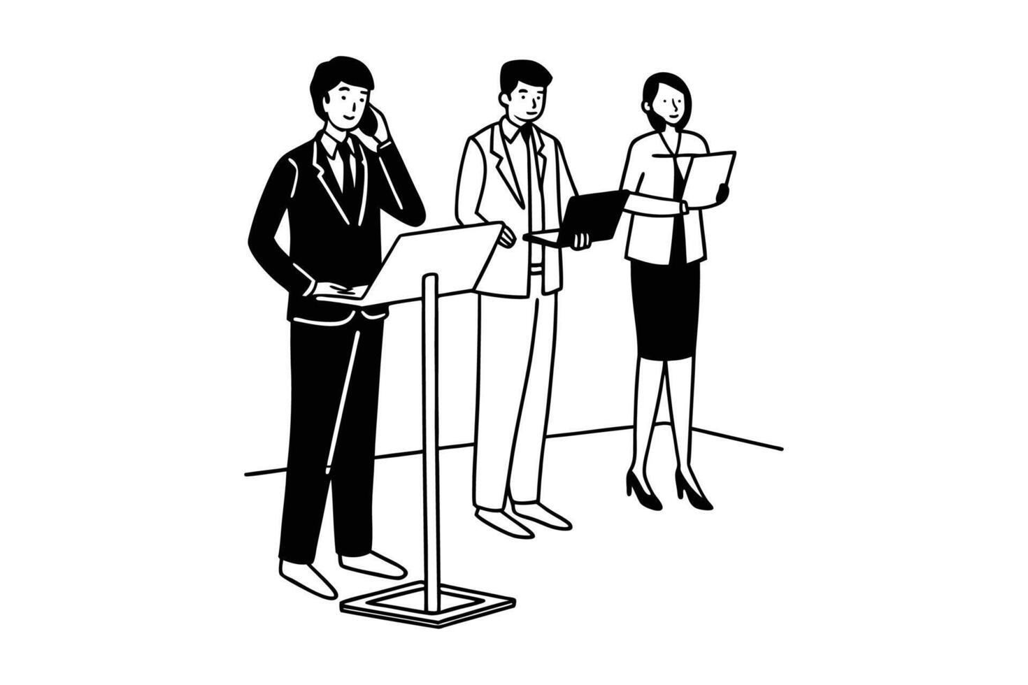 Business Team Silhouettes Set Professional Corporate People Icons Collection 25 vector