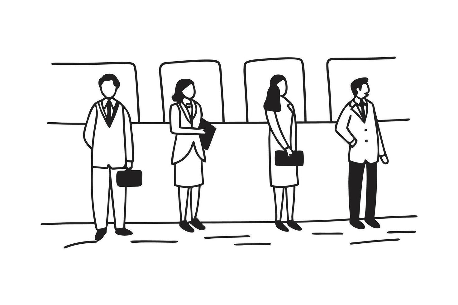 Business Team Silhouettes Set Professional Corporate People Icons Collection 12 vector