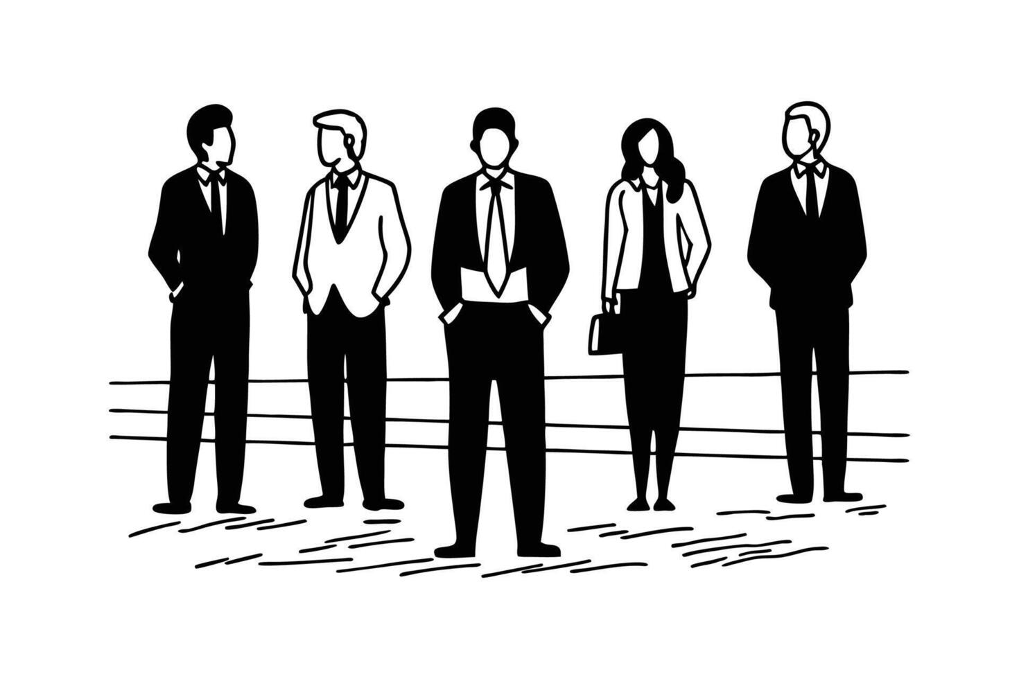 Business Team Silhouettes Set Professional Corporate People Icons Collection 9 vector