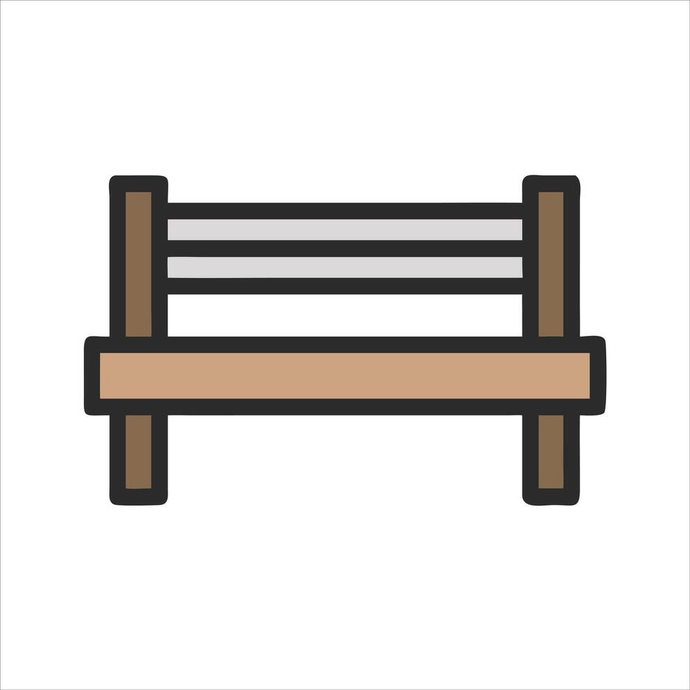 Flat park bench icon design vector