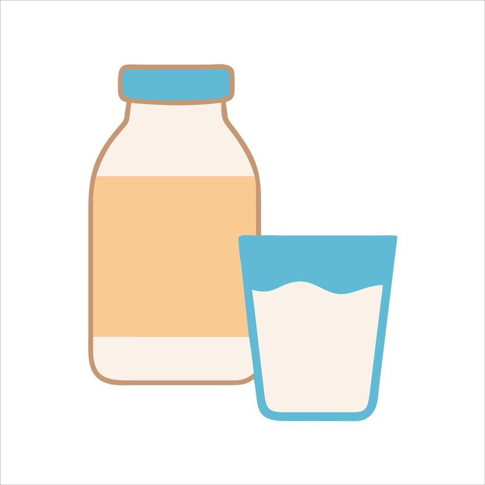 Flat milk object icon design vector