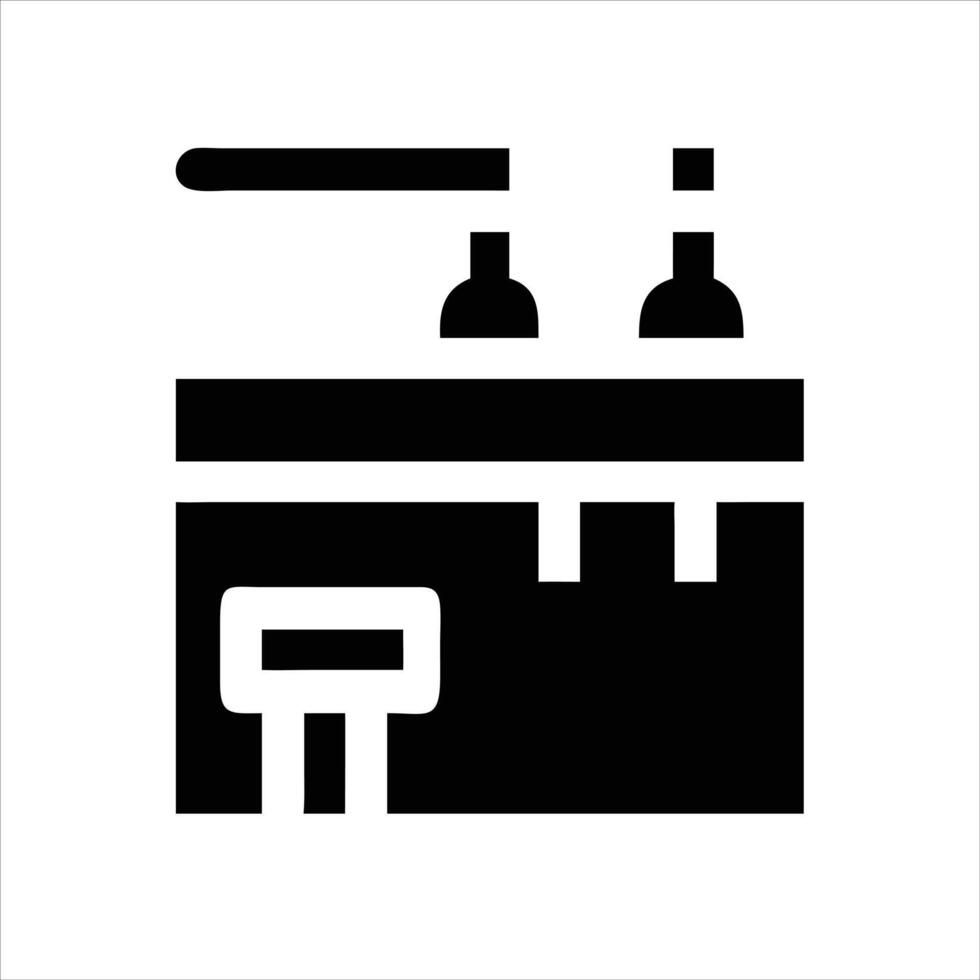 Bar icon black and white vector