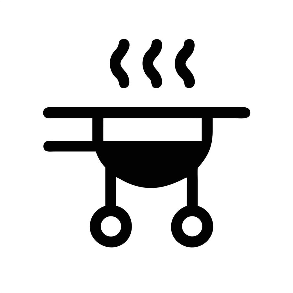 Barbecue icon black and white vector