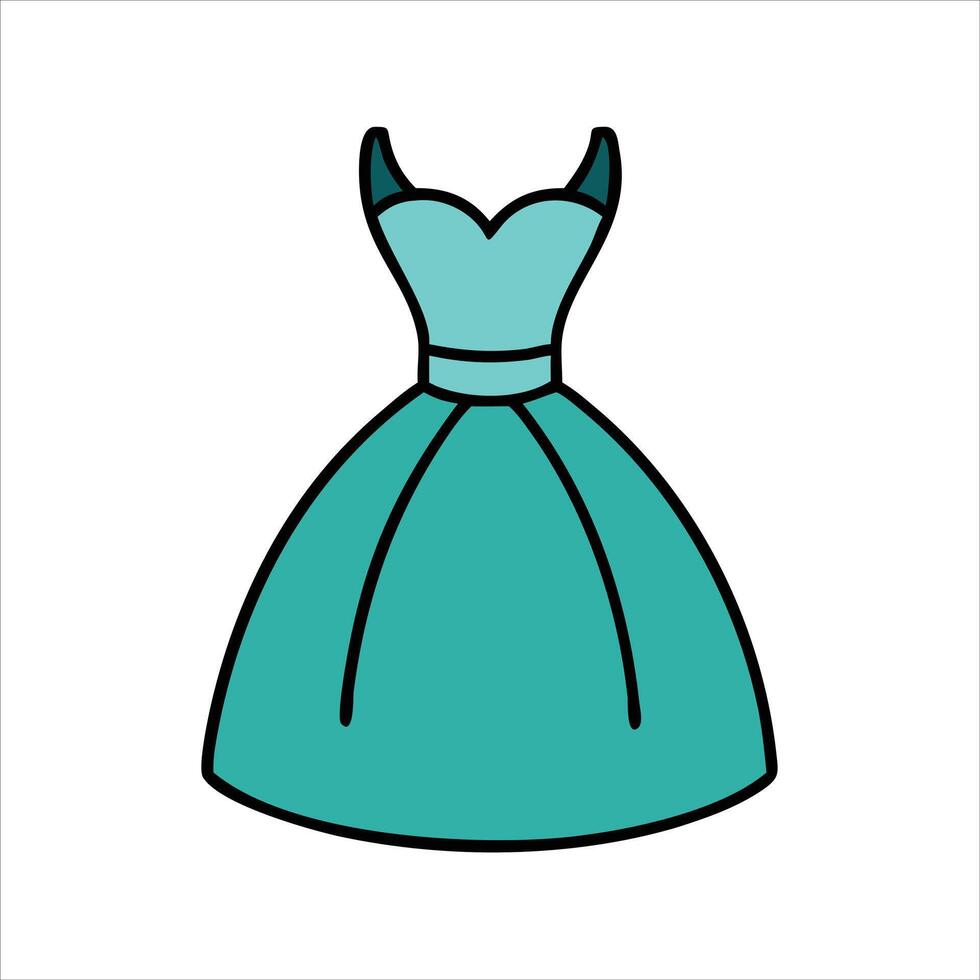 Flat ball gown icon vector