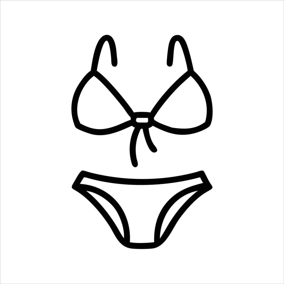 Bikini icon black and white vector