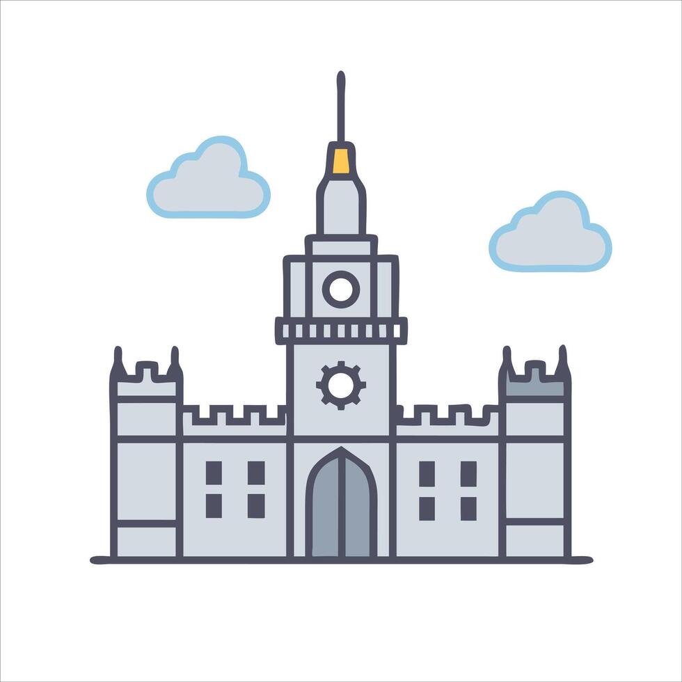Flat palace object icon design vector
