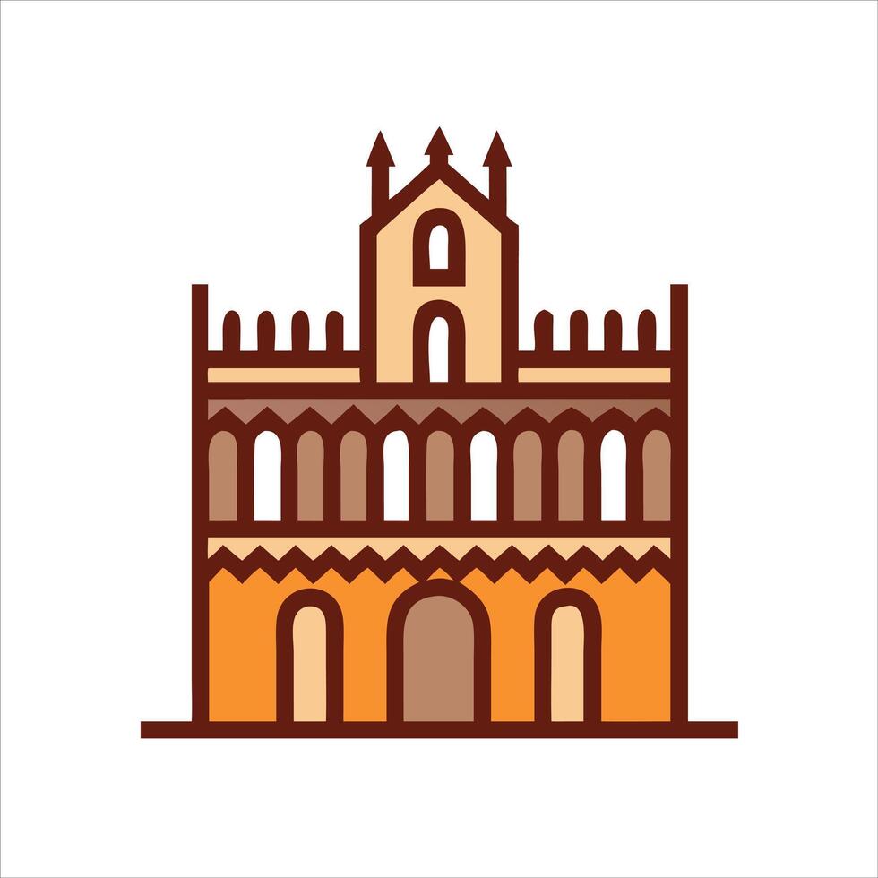 Flat fort object icon design vector