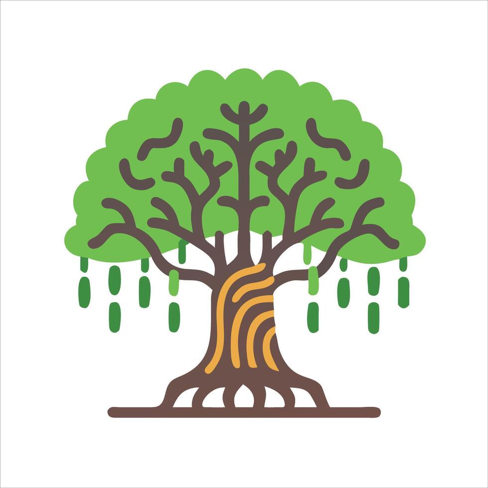 Banyan tree icon vector