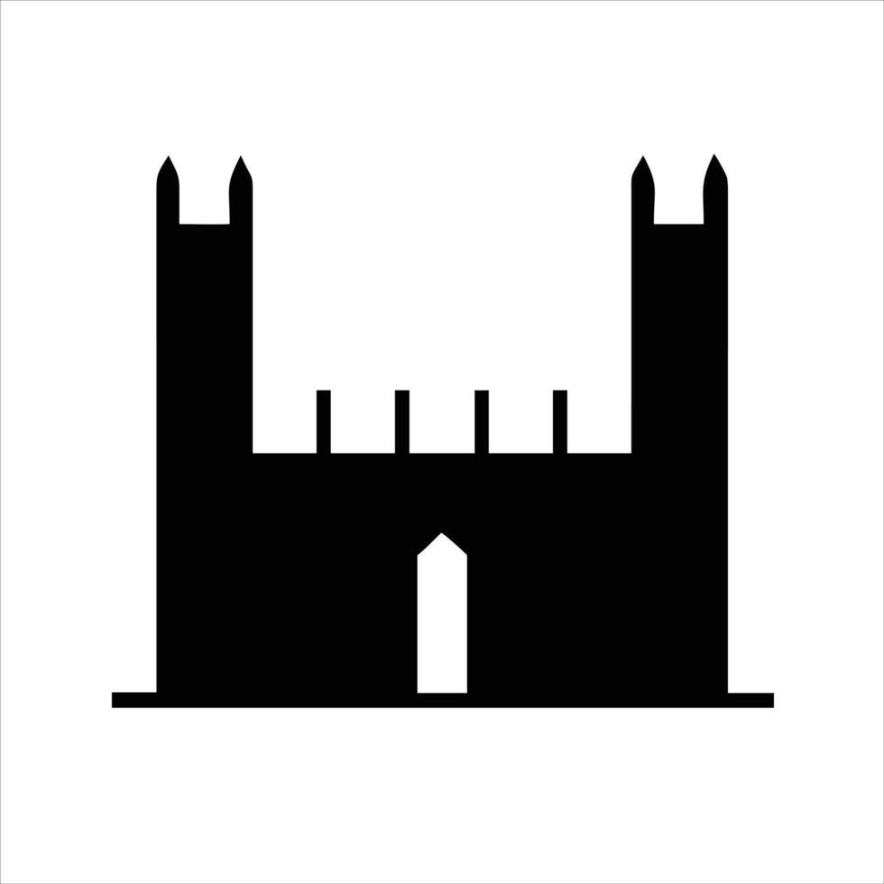 Black and white castle icon vector