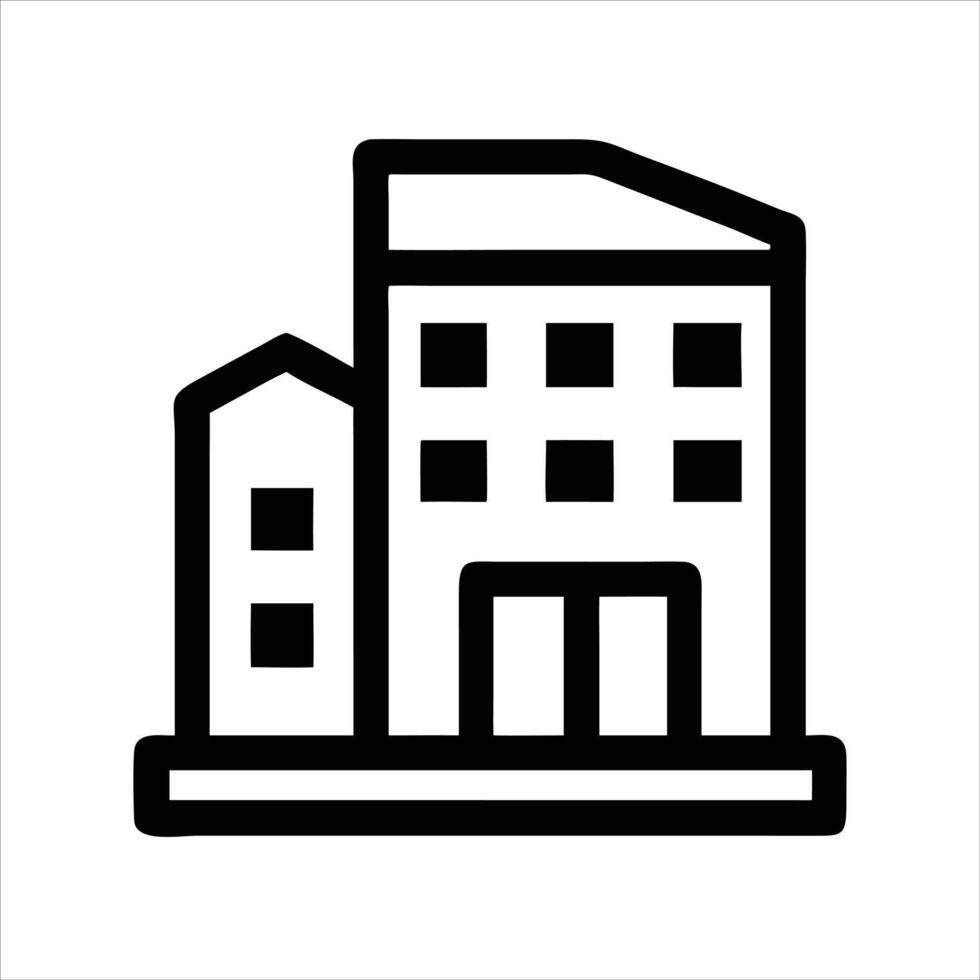 Building icon design black and white vector