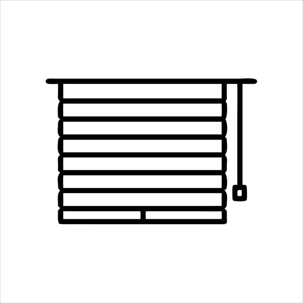 Window curtain icon black and white vector