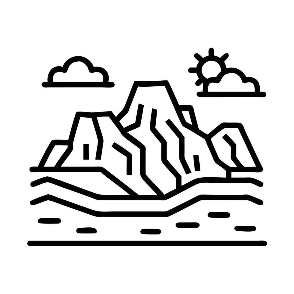 Alps icon design black and white vector