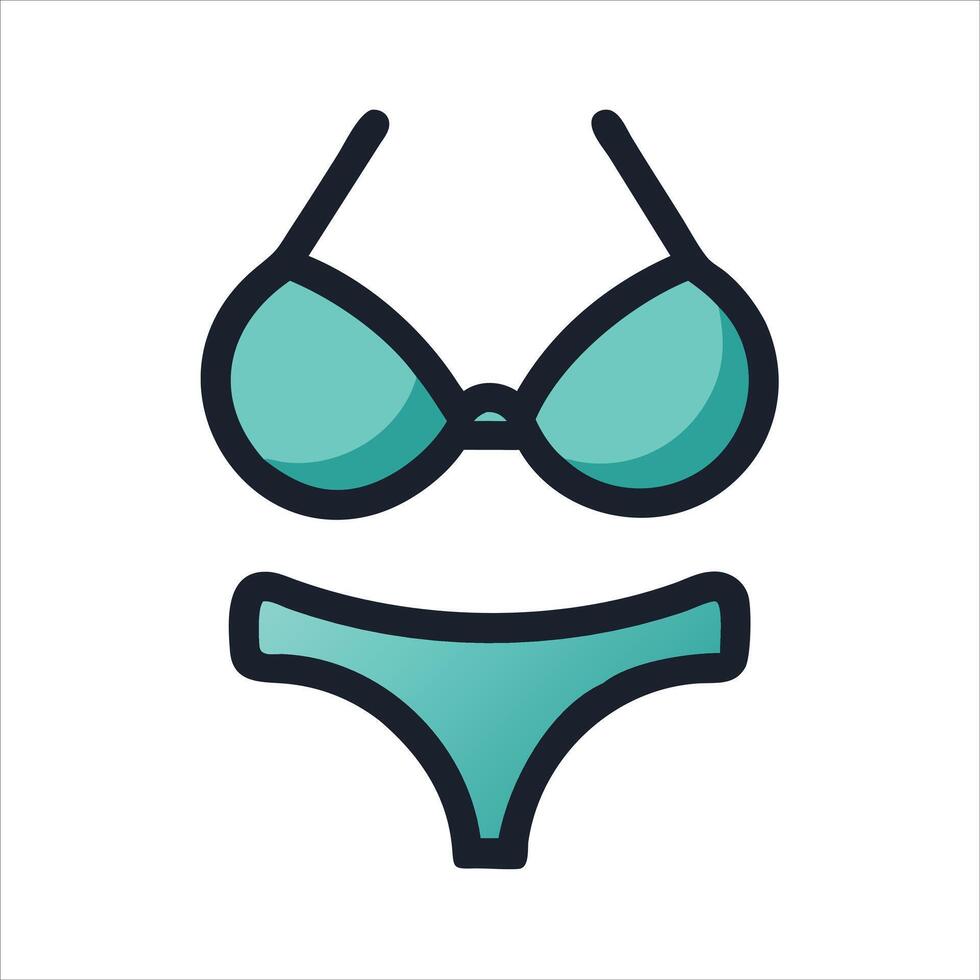 Bikini icon sticker vector