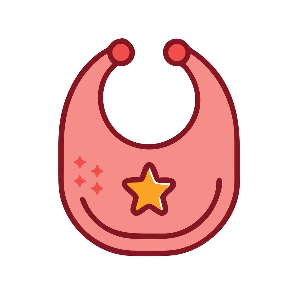 Flat bib icon sticker vector
