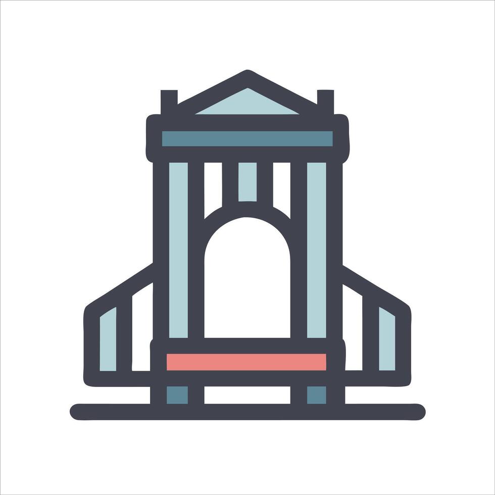 Flat bridge icon design vector