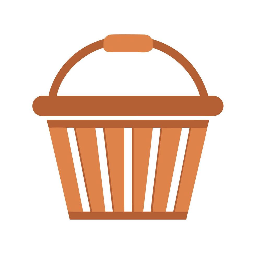 Flat basket icon vector