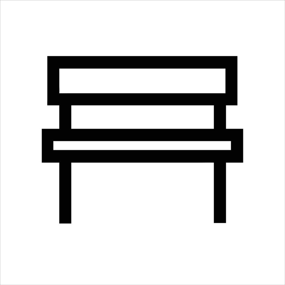 Bench icon design black and white vector