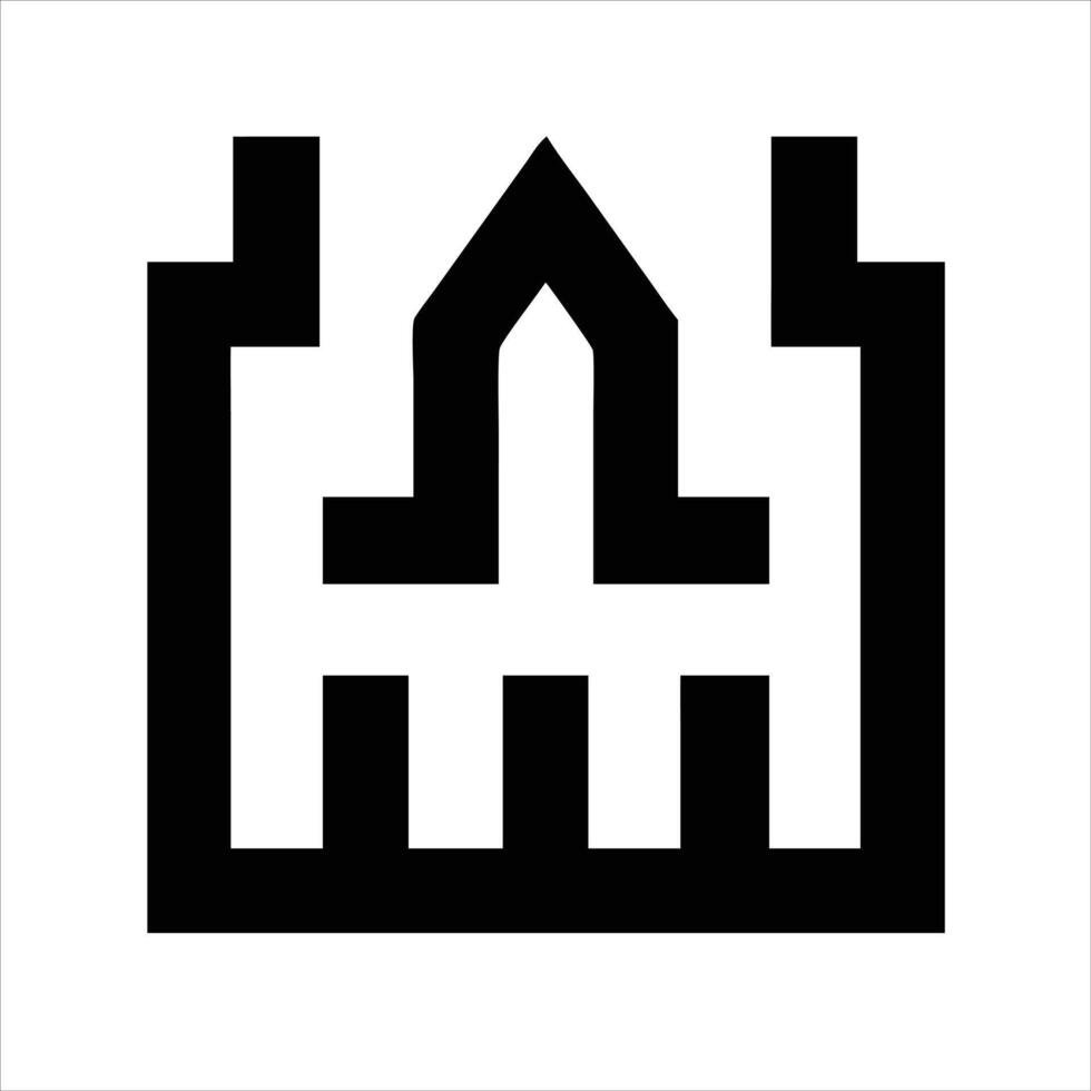 Fort icon design black and white vector