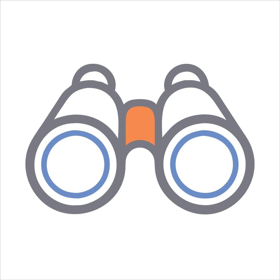 Flat binocular object icon design vector