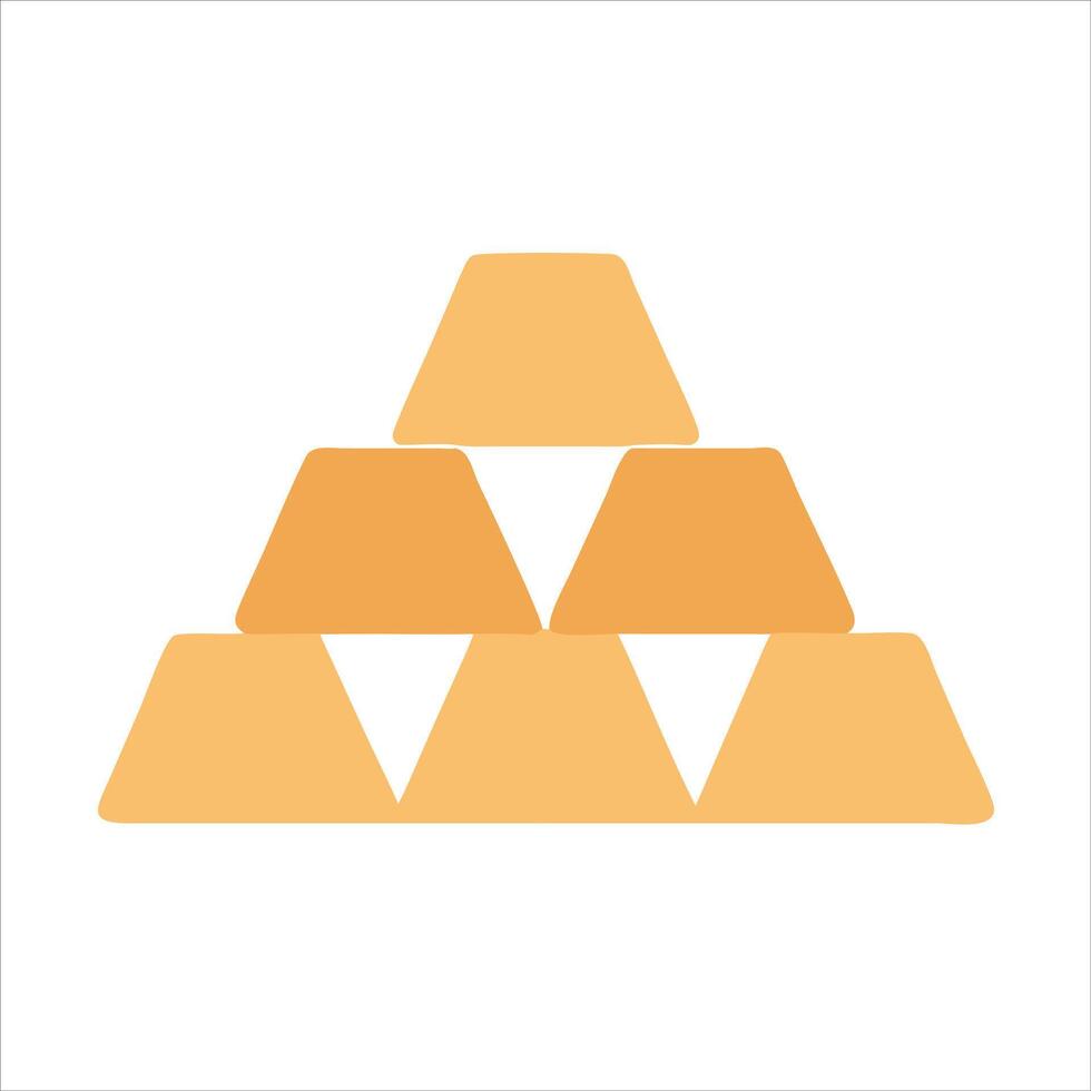 Flat gold bar object icon design vector