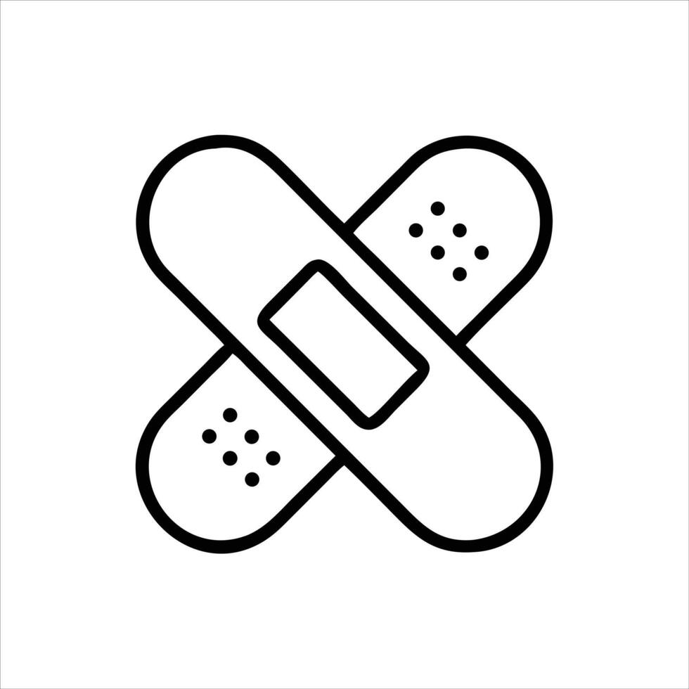 Band aid icon black and white vector