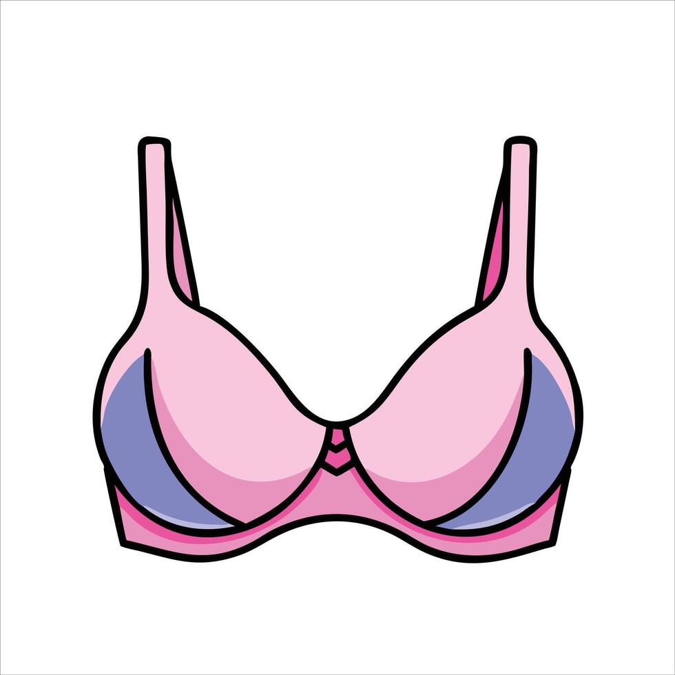 Flat pink bra icon design vector