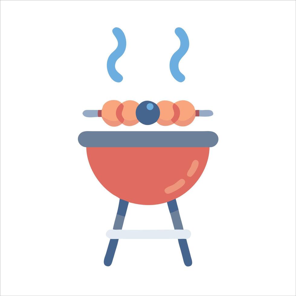 Flat barbecue icon design vector
