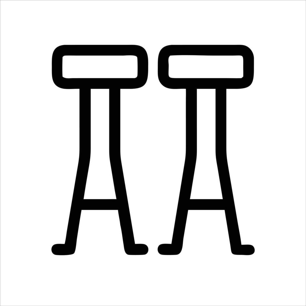 Stool icon design black and white vector