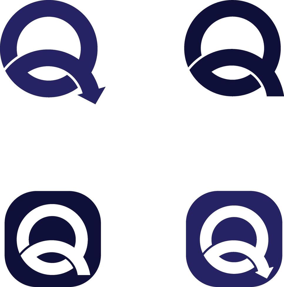 Q letter logo and apps vector