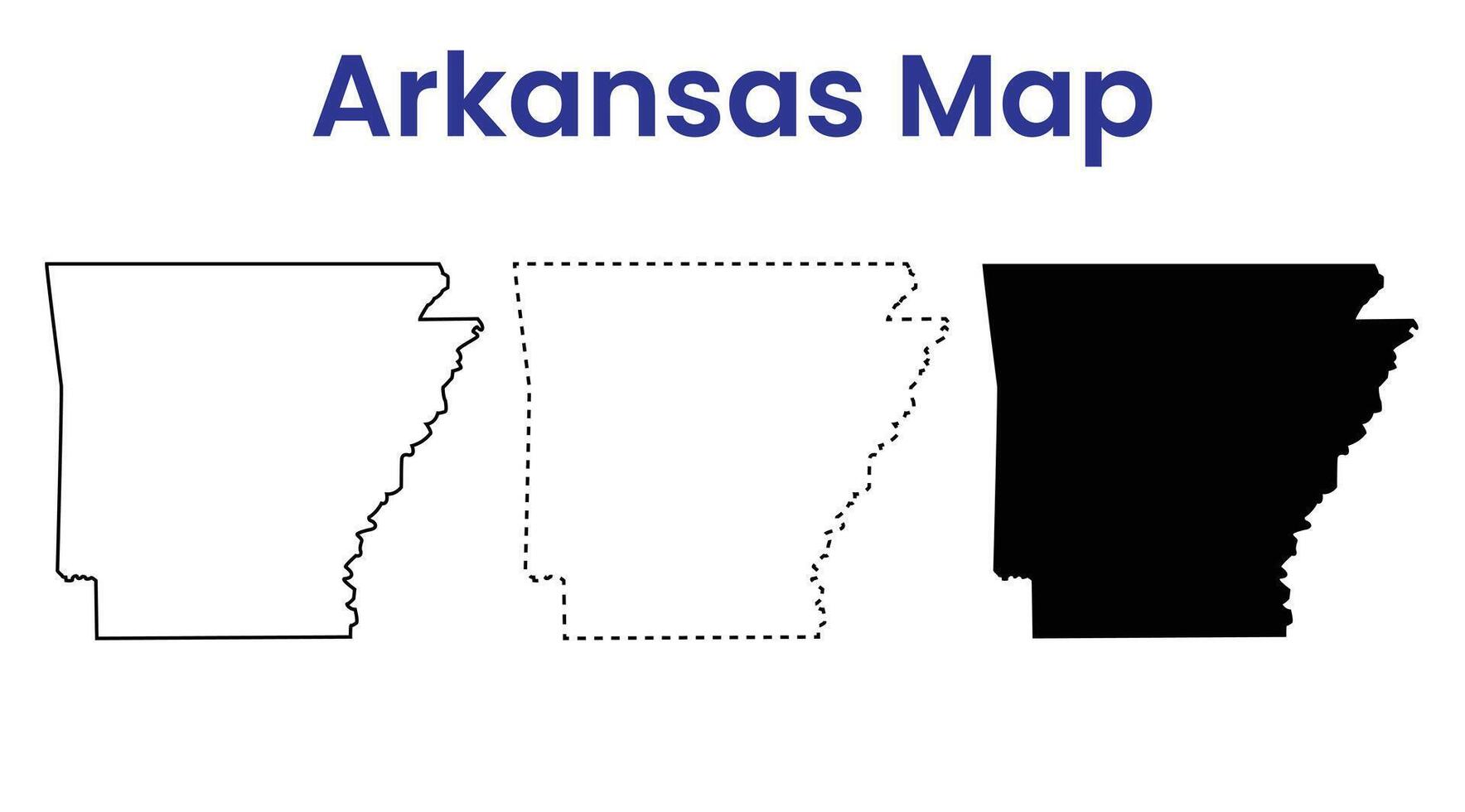 A Arkansas State Map Outline Dotted Line and Filled Map vector