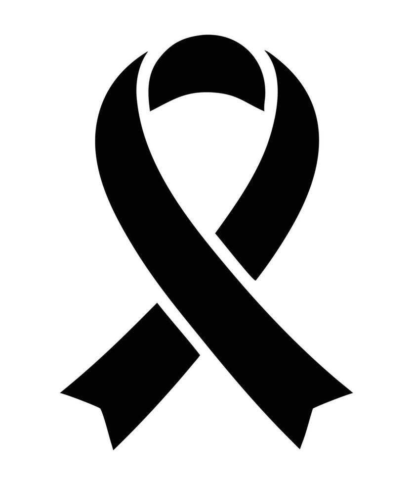 Black Awareness Ribbon Graphic Image vector