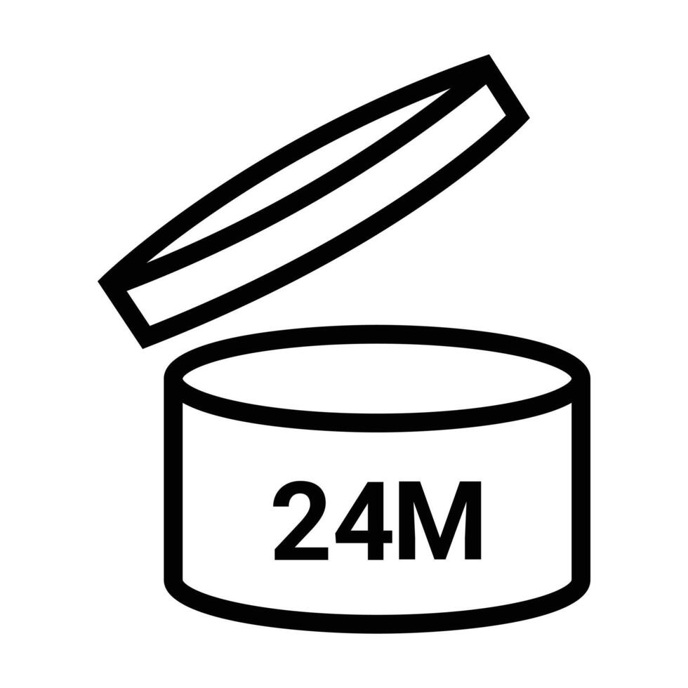 PAO 24m icon Cosmetic open month shelf life expiration period vector