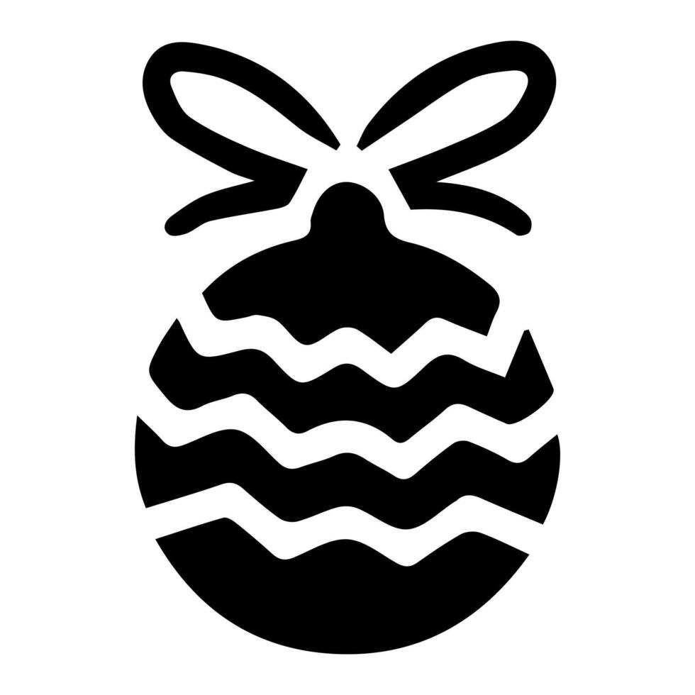 A Simple Black and White Illustration of a Christmas Ornament with a Bow vector