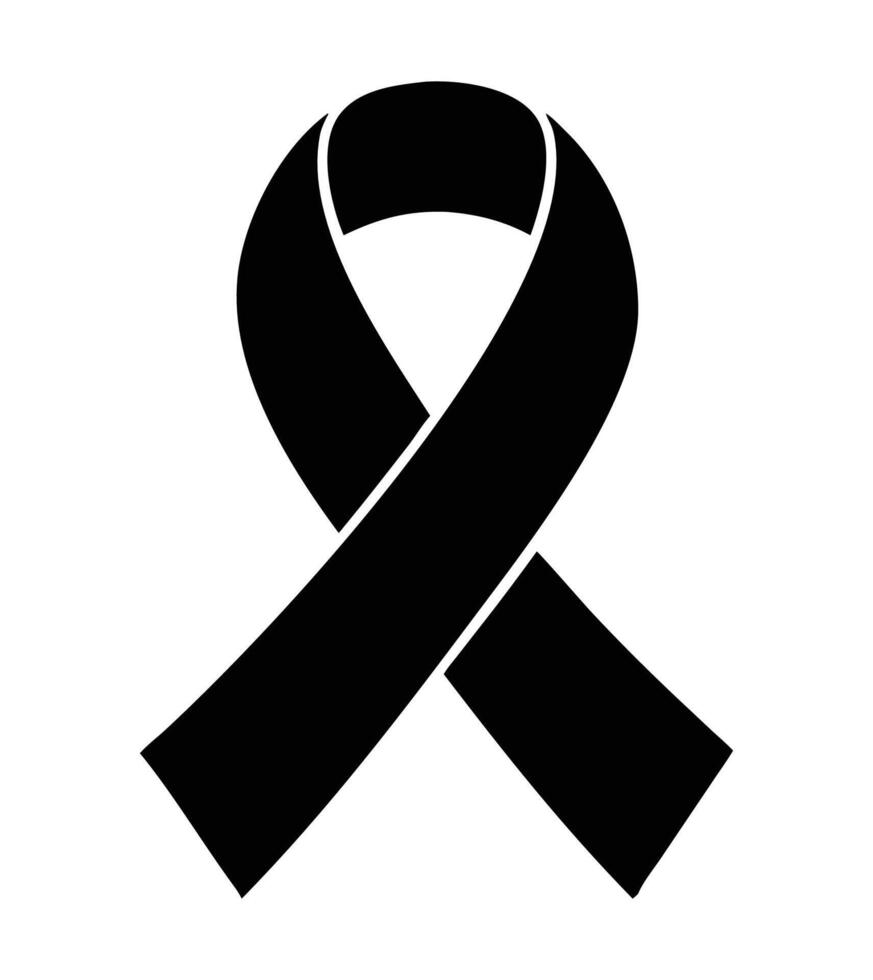 Black Awareness Ribbon Symbol art vector