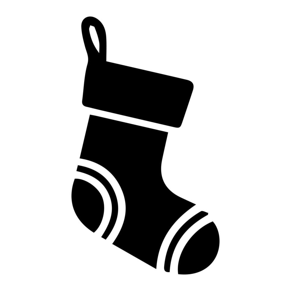 A Simple Black Silhouette of a Christmas Stocking vector