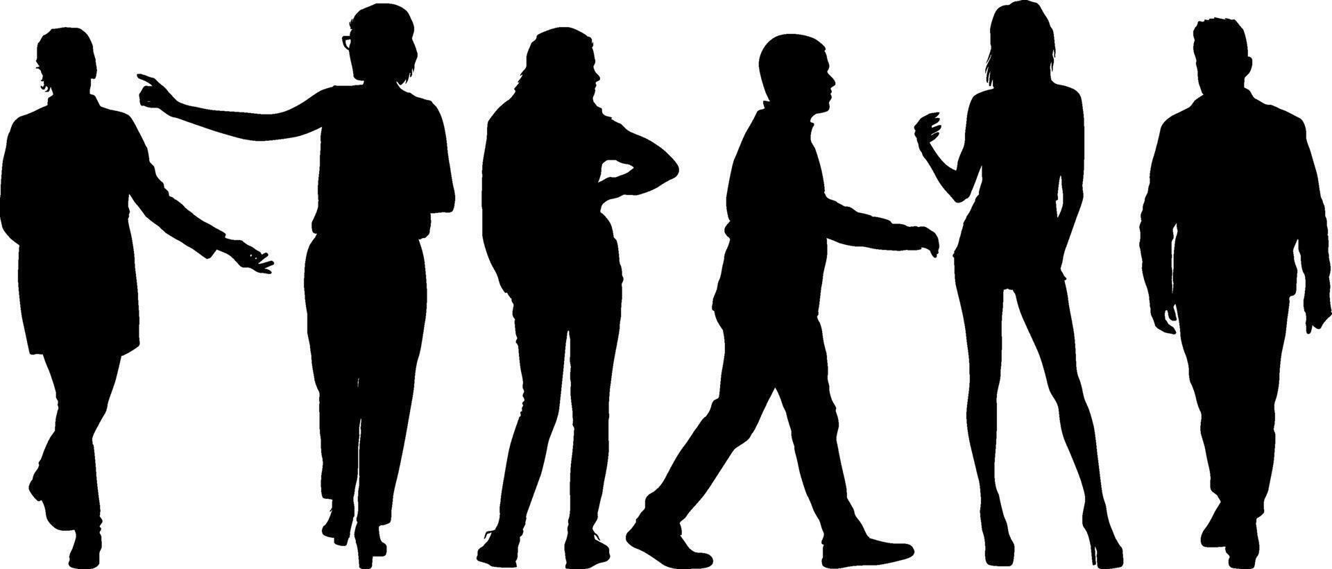 Silhouette Group of People Standing vector