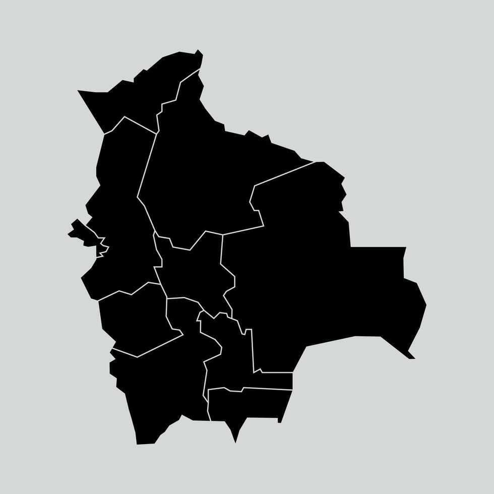 Bolivia map with regions isolated on white background. Map of Bolivia illustration vector