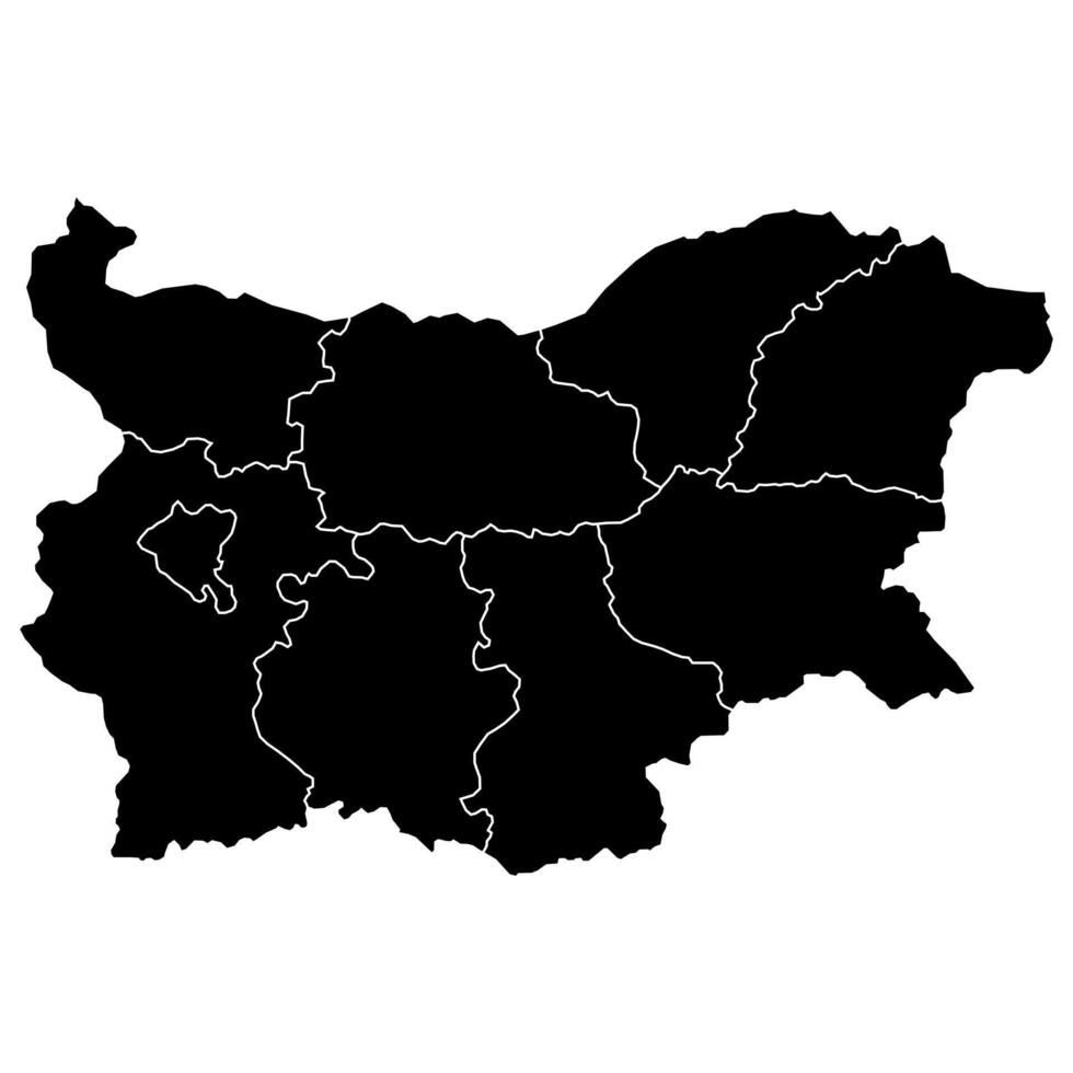 Flat Bulgaria map with division to region. Bulgaria map isolated on white background illustration vector