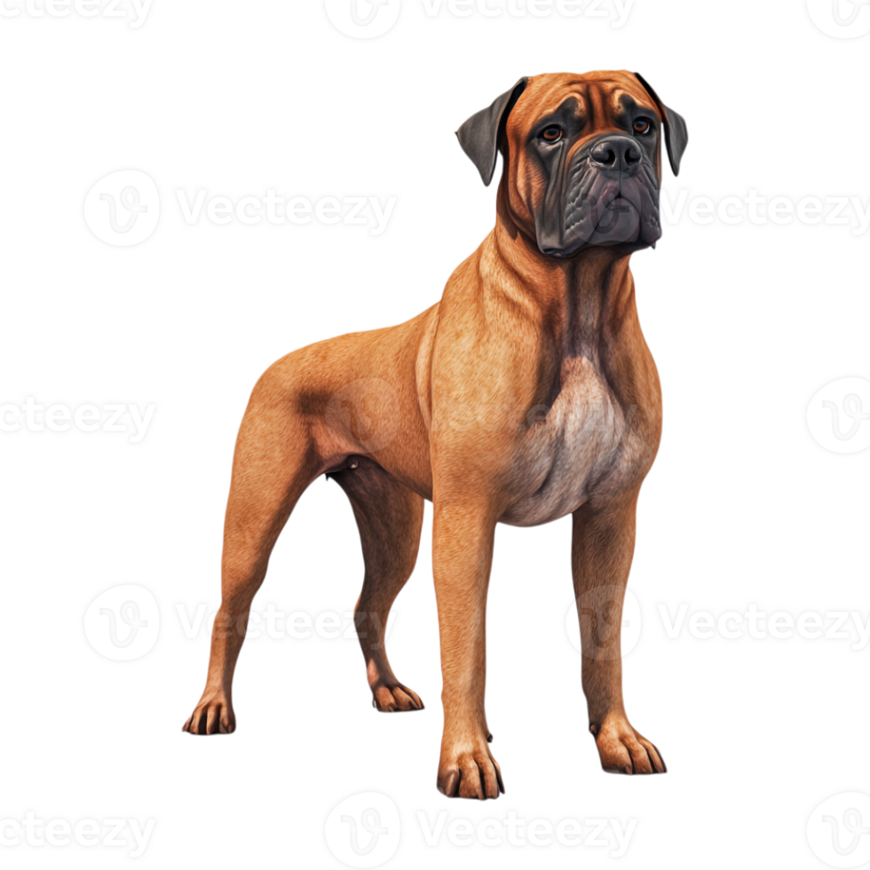 a boxer dog standing on a transparent background png