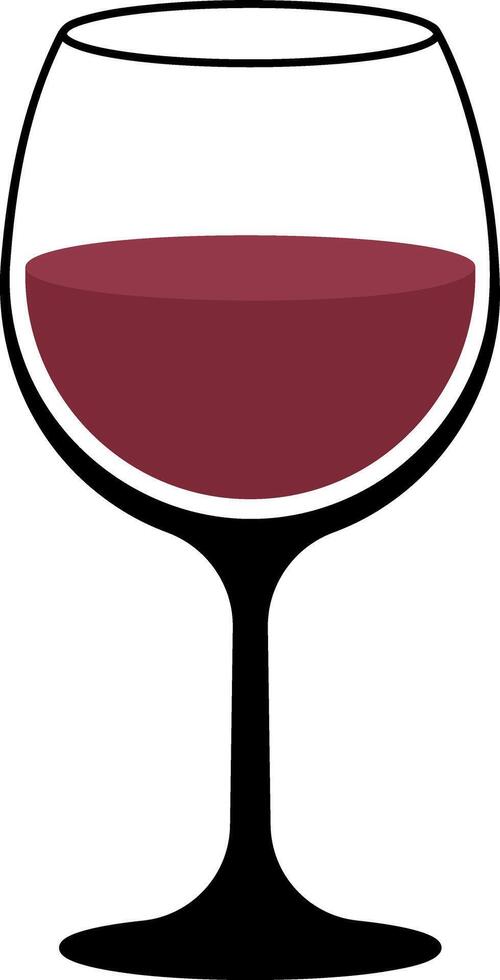 Elegant illustration of wine or other drink in a glass, isolated on transparent background vector