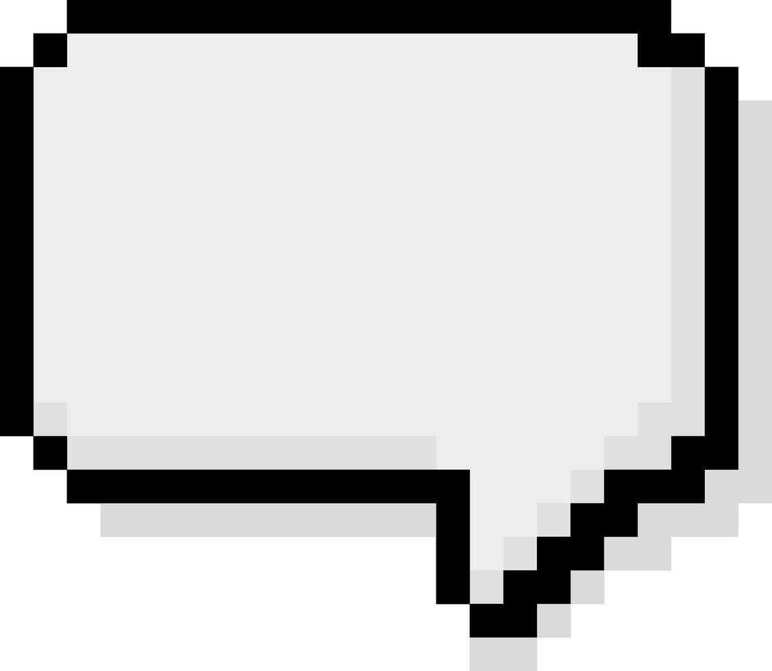 Pixel art style dialog cloud or speech bubble icon isolated on transparent background. Retro 8-bit chat box for games and apps. vector