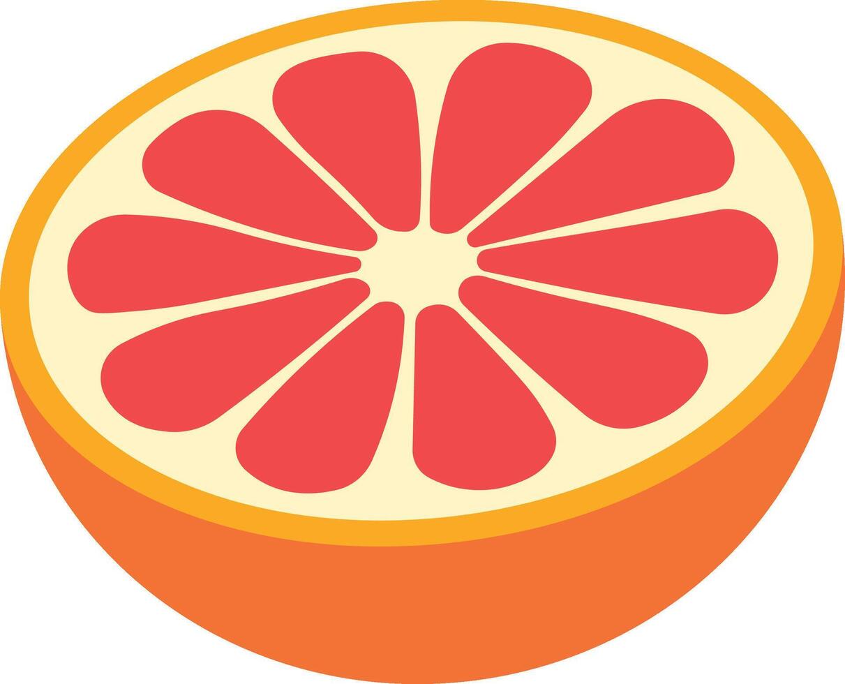 illustration of a half citrus fruit juicy orange or grapefruit slice fresh and healthy food design isolated minimal no background vector