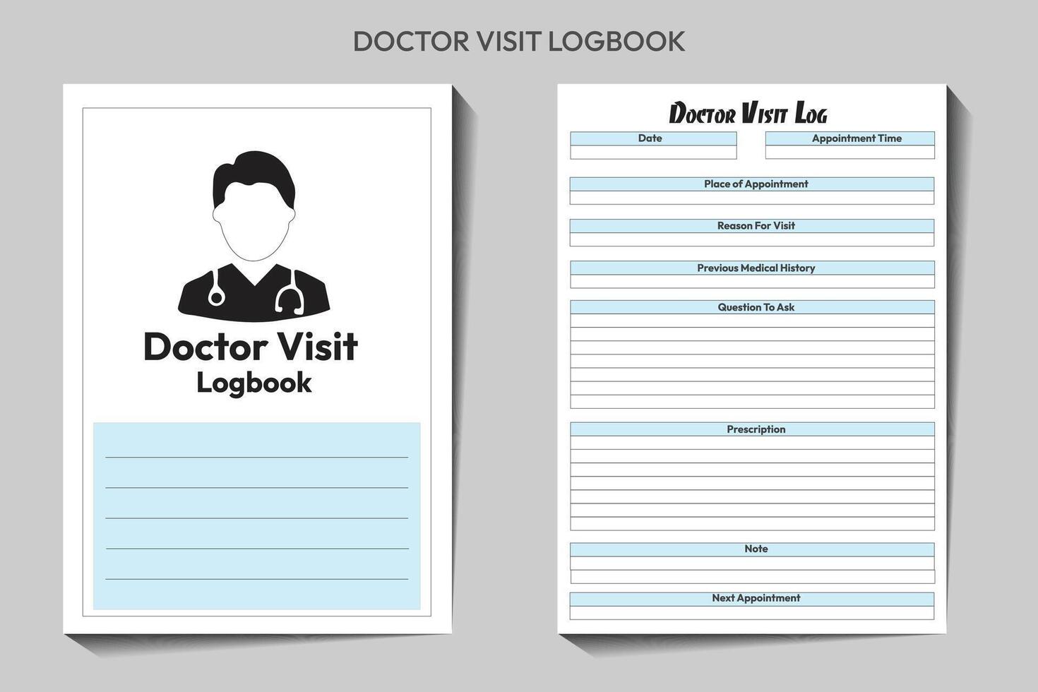 Doctor Visit Logbook Planner vector