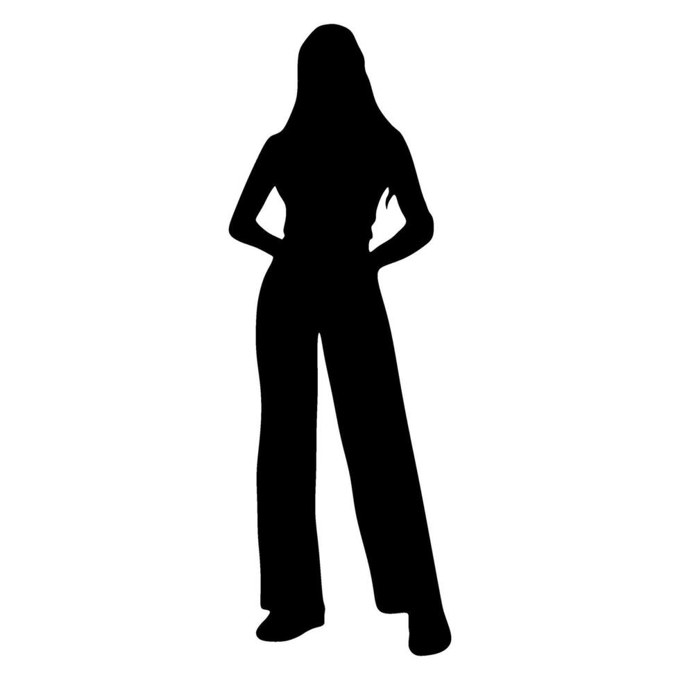 silhouette of woman isolated on transparent background vector