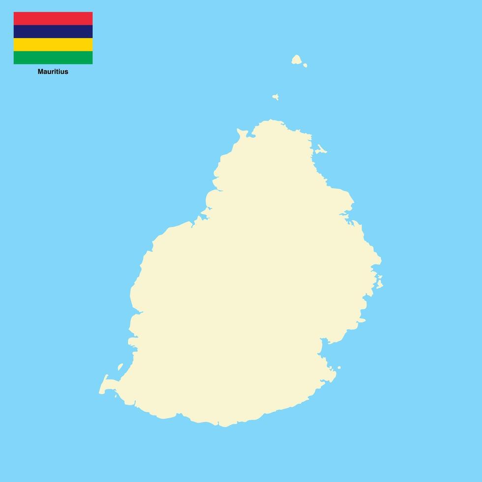 mauritius map isolated on background vector