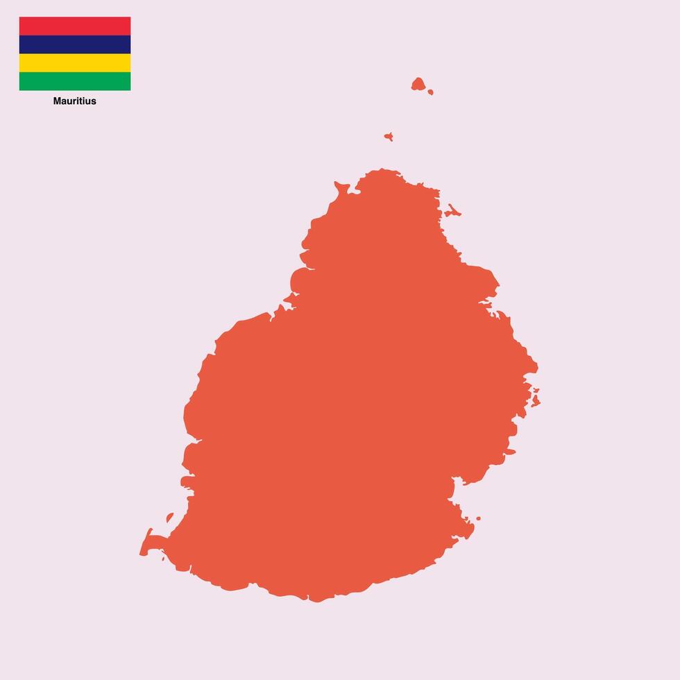 mauritius map in orange vector